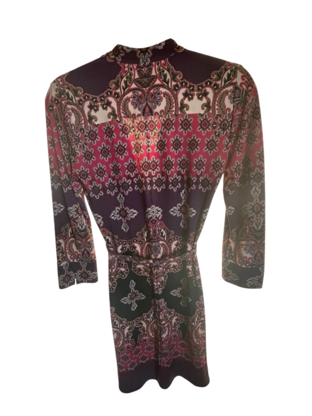 DM Collection Paisley Wrap Dress - Burgundy & Navy - Picture 7 of 7